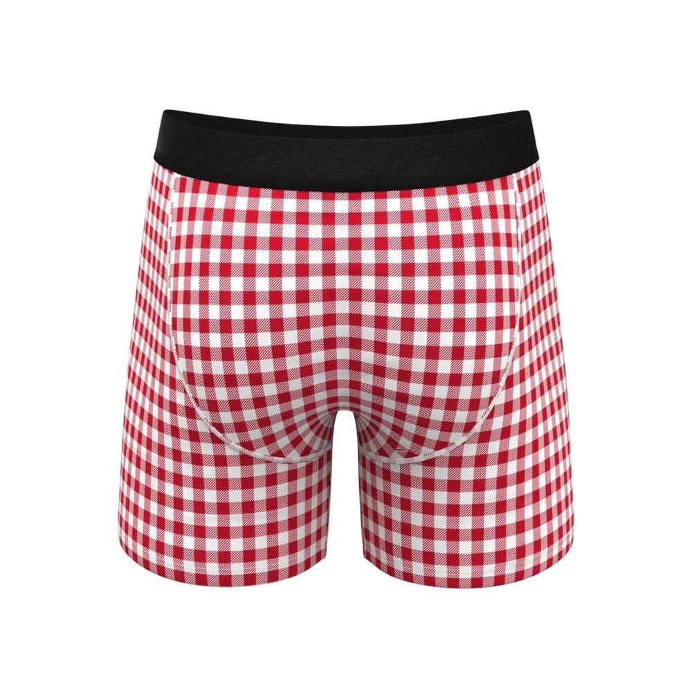 Shinesty Mens The Hot Diggity Ball Hammock Boxer Briefs Red Gingham Corndog M - Picture 3 of 6